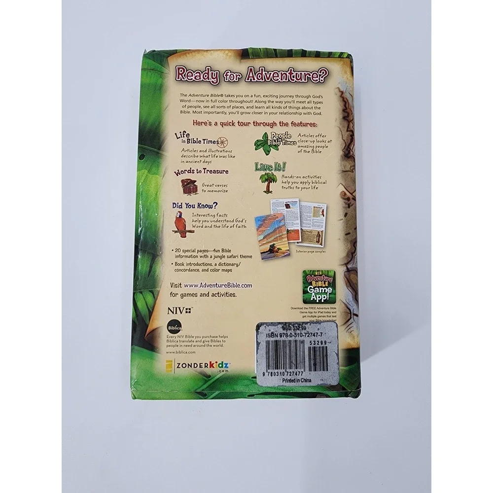 NIV Adventure Bible for Kids Full Color Hardcover Zonderkidz 9780310727477